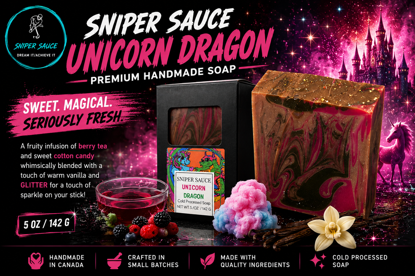 Sniper Sauce Premium Handmade Soap – Unicorn Dragon