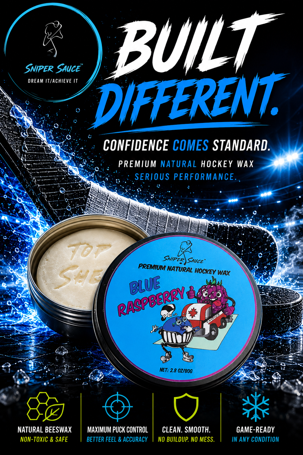 Blue Raspberry - Premium Natural Beeswax Hockey Stick Wax