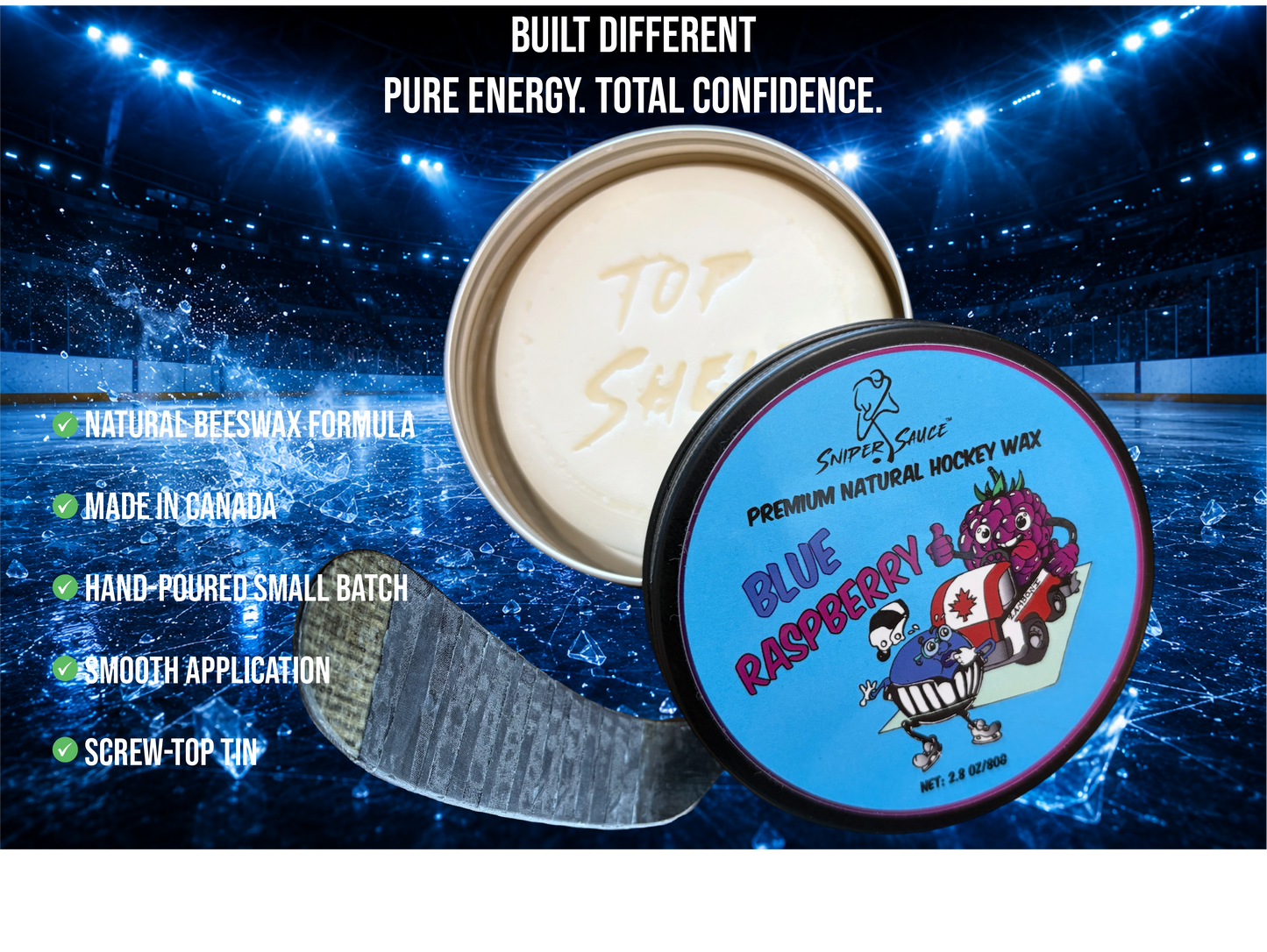 Blue Raspberry - Premium Natural Beeswax Hockey Stick Wax