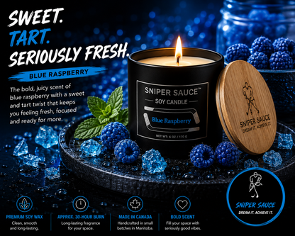 Blue Raspberry Premium Soy Candle | Sniper Sauce