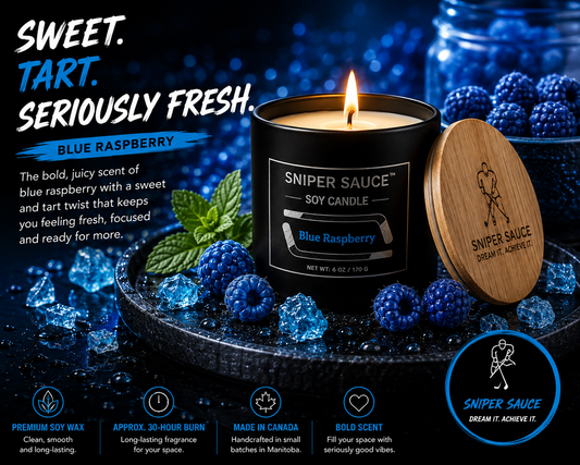 Blue Raspberry Premium Soy Candle | Sniper Sauce