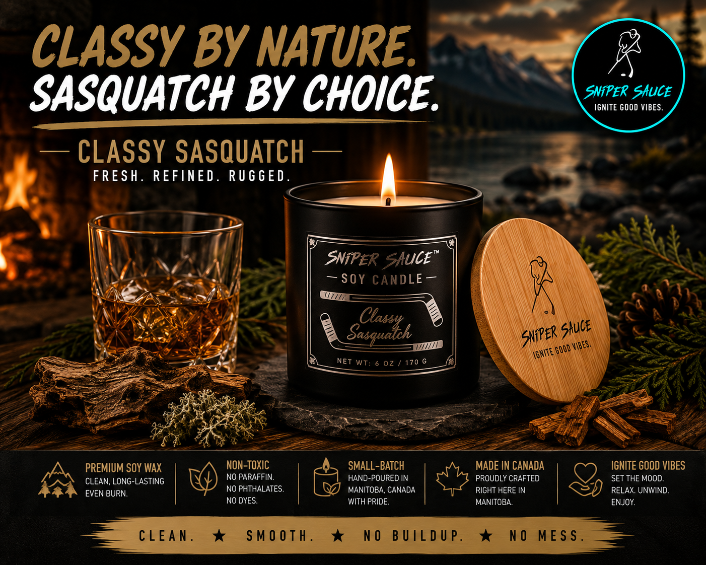 Classy Sasquatch Premium Soy Candle | Sniper Sauce