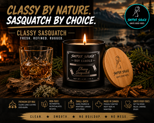 Classy Sasquatch Premium Soy Candle | Sniper Sauce
