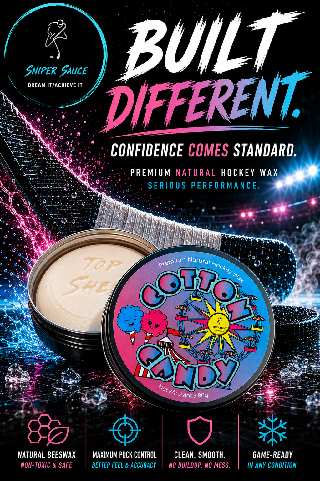 Cotton Candy - Premium Natural Beeswax Hockey Stick Wax