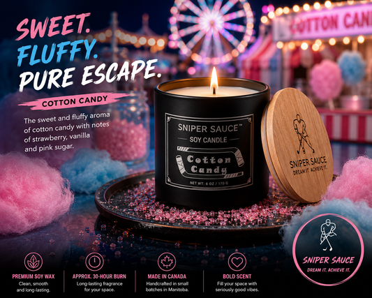 Cotton Candy Premium Soy Candle | Sniper Sauce
