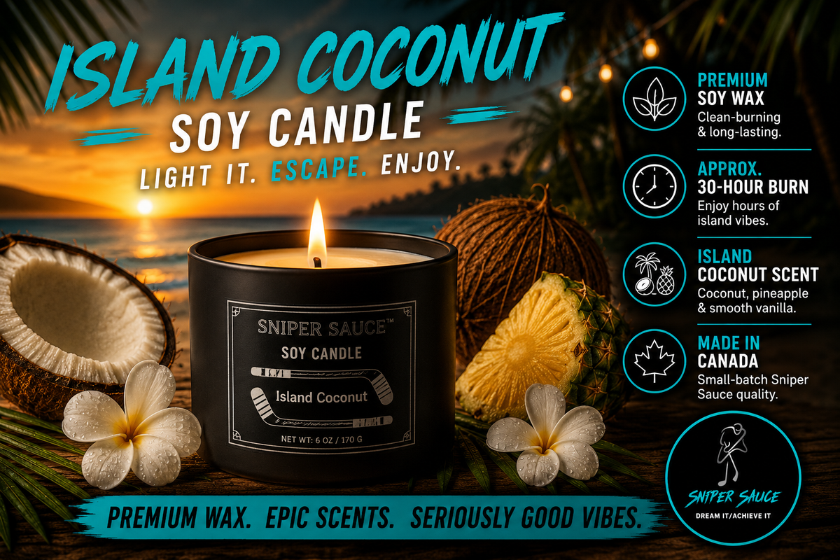 Island Coconut Premium Soy Candle | Sniper Sauce