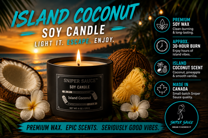Island Coconut Premium Soy Candle | Sniper Sauce