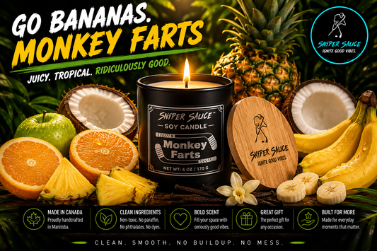 Monkey Farts Premium Soy Candle | Sniper Sauce