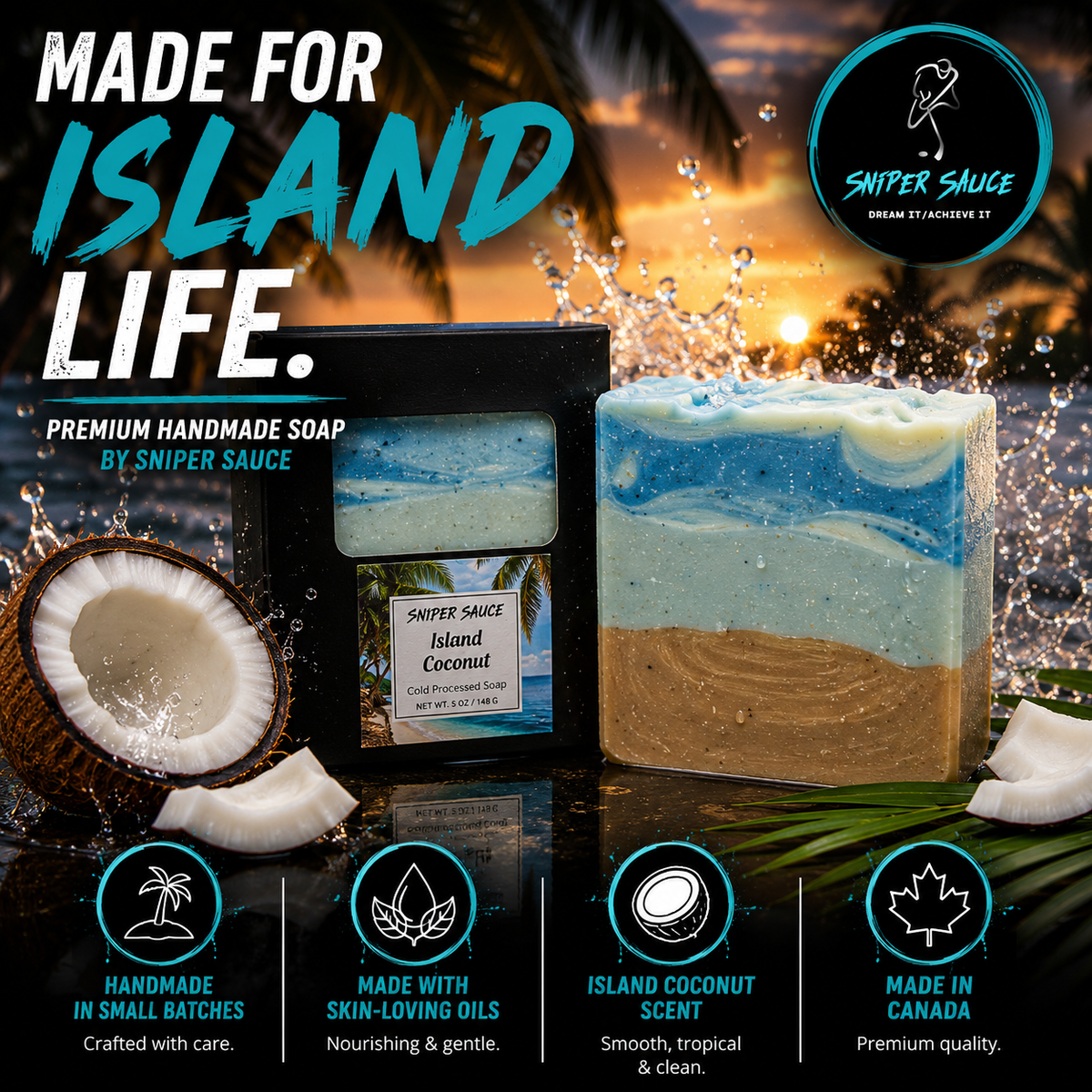 Sniper Sauce Premium Handmade Soap – Island Coconut
