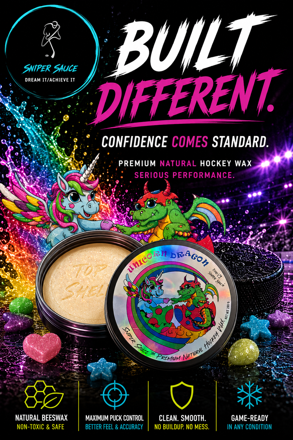 Unicorn Dragon - Premium Natural Beeswax Hockey Stick Wax